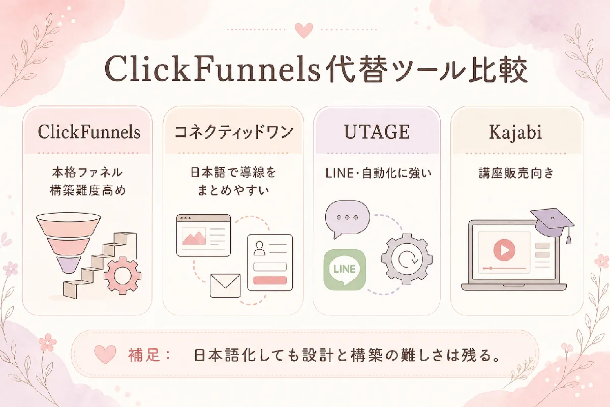 ClickFunnels代替ツール比較