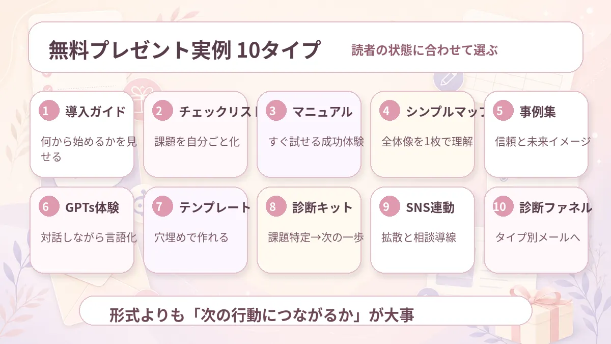 無料プレゼントの実例10タイプ